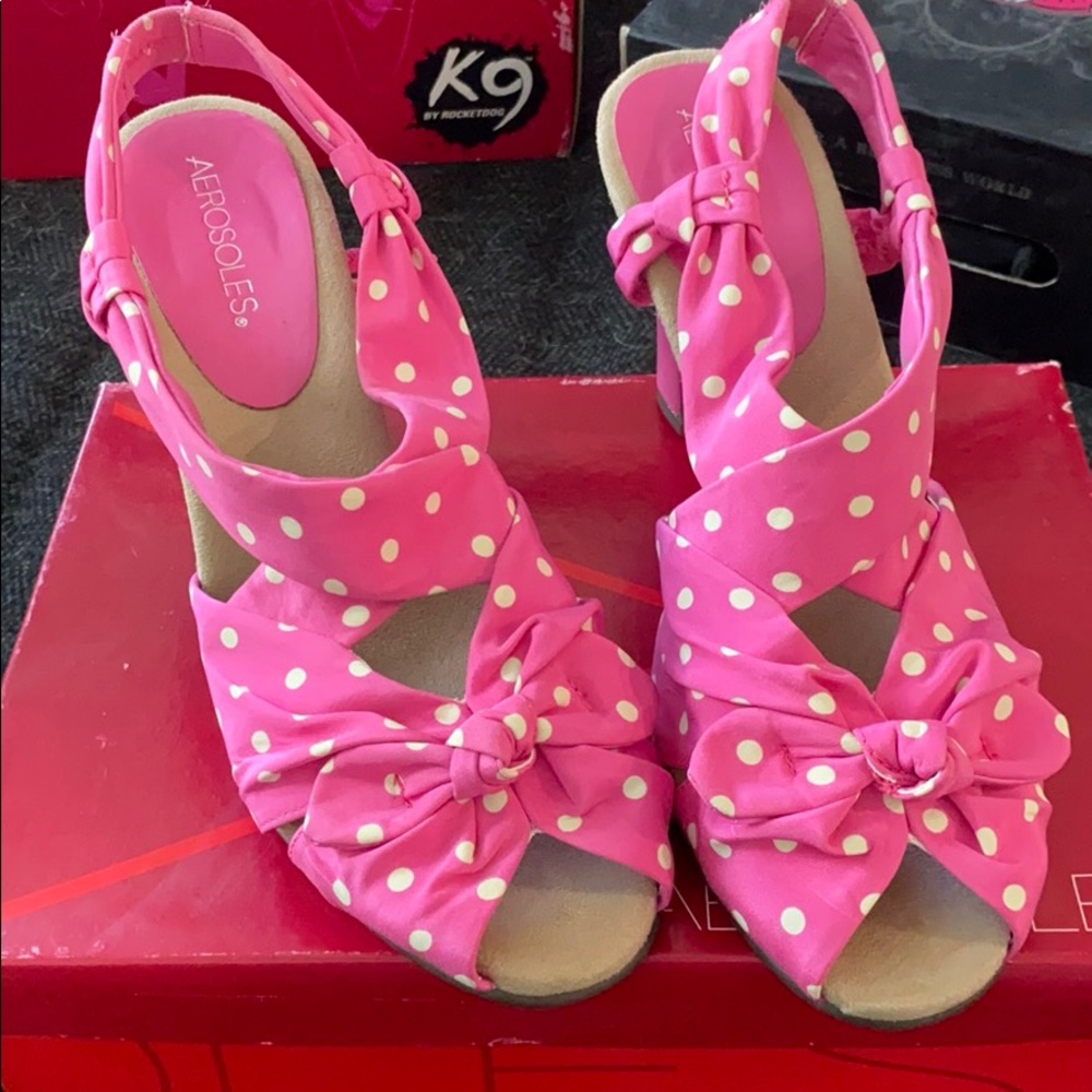 Pink polka 3inch heels